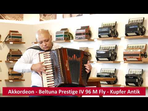 Akkordeon - Beltuna Prestige IV 96 M Fly - Kupfer Antik - Rumberger