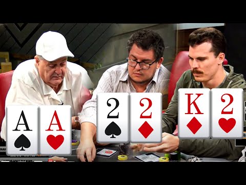 SET vs SET vs TWO PAIR! Wild Poker Hand!