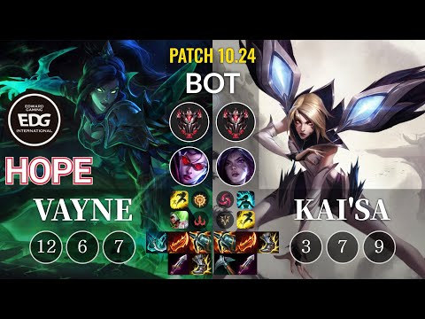 EDG Hope Vayne vs Kai'Sa Bot - KR Patch 10.24