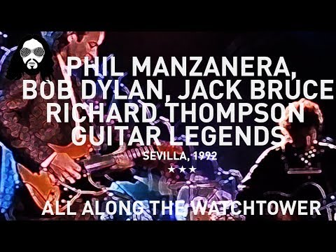 BOB DYLAN    PHIL MANZANERA  JACK BRUCE RICHARD THOMPSON     ALL ALONG THE WATCHTOWER 1992 GUITAR LE