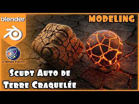 Tuto Blender FR n°132: Modeling - Sculpt Auto de Terre Craquelée en 2 clics #blendertricks