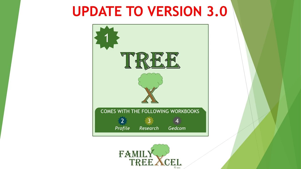 Family TreeXcel - UPDATE TREE Workbook Instructions
