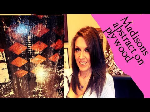 Cute wife Madisons Wood panel abstract painting