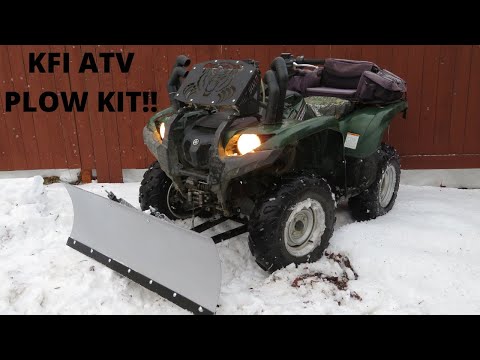Installed the KFI SNO-DEVIL plow ON MY YAMAHA GRIZZLY!!