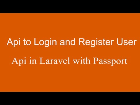 Api to Login and Register Users