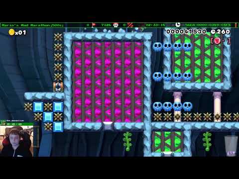 Super Mario Maker - 0/7089 Mario's Mad Marathon [500s] by TAKACHAN