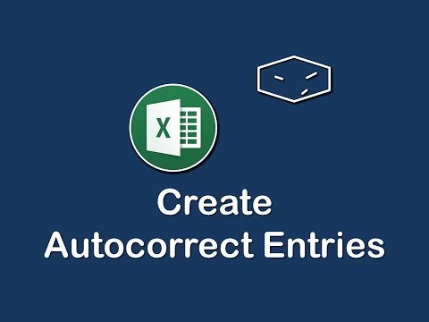 ms office excel create autocorrect entries