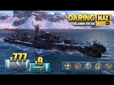 Destroyer Daring: MVP on map "Islands of Ice" - World of Warships