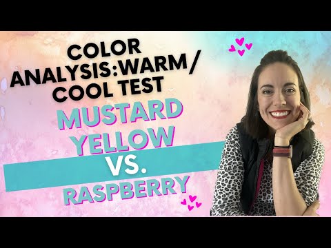 Color Analysis- a very warm color (mustard yellow) vs a cool color (raspberry)