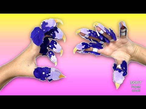 Paper CLAWS for hand. How to make such claws? / Sofit PaperCraft