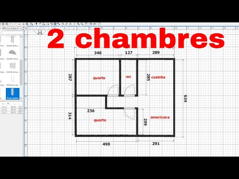 plan de maison 2 chambres cuisine 8x6