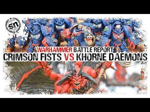 Crimson Fists vs Khorne Daemons - Warhammer 40,000 (Battle Report)