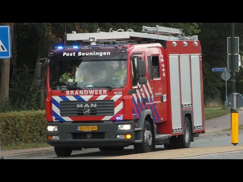 Prio 1 TS 08-4231 en OVD-B 08-9092 met spoed naar een Gaslekkage aan de Kloosterstraat in Beuningen