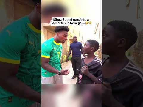 IShowSpeed runs into a Messi fan in Senegal…😳😭 #ishowspeed #messi #leomessi #senegal #sénégal
