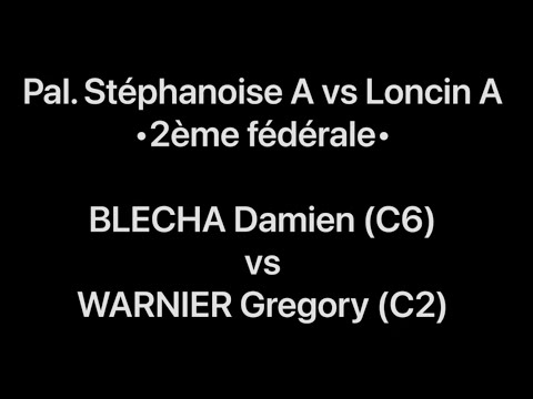 Tennis de Table ·2ème fédérale· PAL. STÉPHANOISE A vs LONCIN A - BLECHA Damien vs WARNIER Gregory