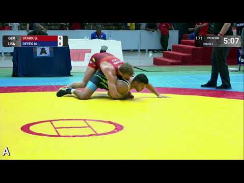 Round 2 FS - 92 kg: G. STARK (GER) v. N. REYES (USA)