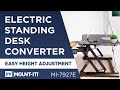 Electric Height Adjustable Sit-Stand Converting Desk with Gas Spring for Dual Monitors (MI-7927E)