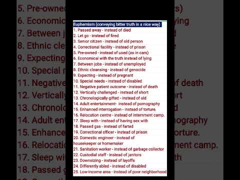 #euphemism #english #englishlanguage #vocabulary
