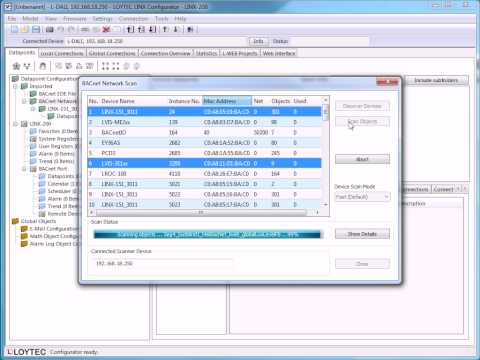 LOYTEC L-INX Configurator - How to create client mappings using network scan [B202]