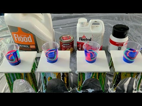Fluid Art Bloom: Australian Floetrol vs US Floetrol vs Amsterdam vs Wood Conditioner Acrylic Pouring