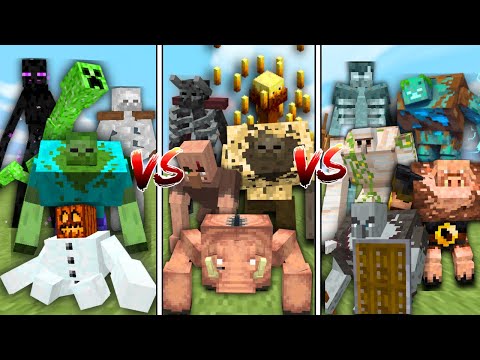 MUTANT MOBS vs MUTANT MORE vs MUTANT CREATURES in Minecraft Mob Battle