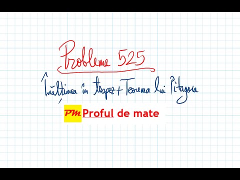 Problema 525: Înălțimea în trapez + Teorema lui Pitagora #profuldemate2020 #Bacalaureat #Evaluare