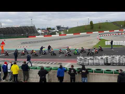 10-10-21 Misano Misanino Trofeo Simoncelli gara 1 primi passi crash alla partenza Eric Palma #97