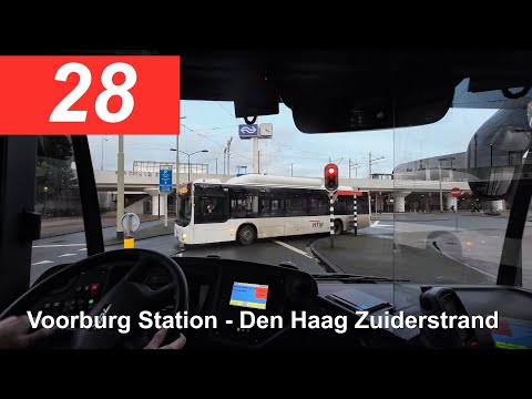 HTM lijn 28: Voorburg Station - Den Haag Zuiderstrand v.v. | HTM 2007 | Busdriver's POV | 2024