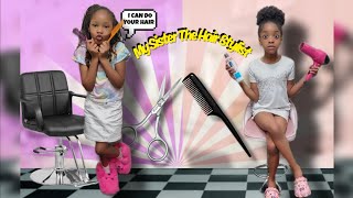 The Hairshop |  My Sister Turns Into A Hair Stylist | A Beauty Salon Just For Kids