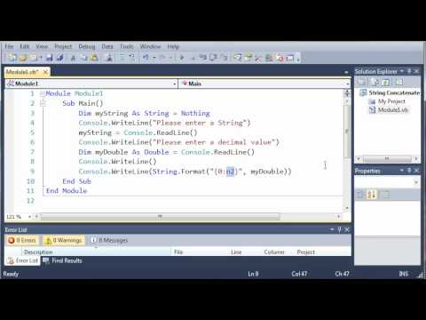 Visual Basic Tutorial 21 Formatting Strings Youtube