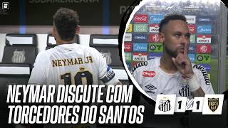 NEYMAR DISCUTE FEIO COM TORCEDORES DO SANTOS APÓS EMPATE COM O RECOLETA NA SUL-AMERICANA