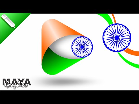 Indian Tricolor Design in Coreldraw | Ashok Chakra Design | Coreldraw tutorial | Corel draw designs