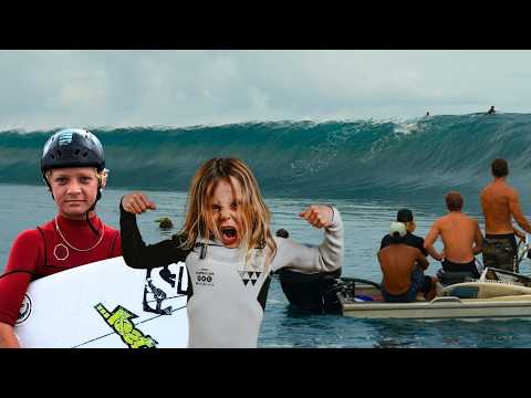 Groms TAKE OVER TEAHUPO'O after MASSIVE Swell | RAW TAHITI CLIPS
