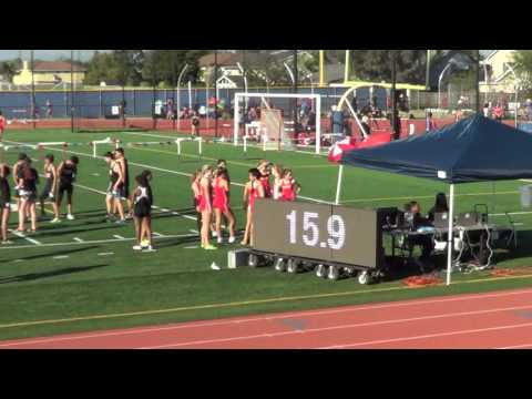 VarG 100m Heat 2 vs Troy 3-15-17 - Los Alamitos Girls