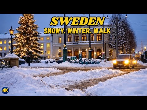 Gothenburg in Heavy Snow ❄️🚶 Winter Walking Tour 4K UHD | Sweden