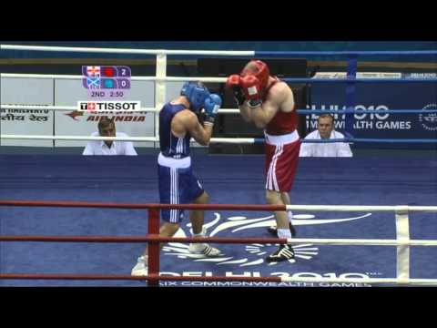 Steven Ward (nir) vs Stephen Simmons (sco) 91kg 2010 commonwealth Games semi final prelim
