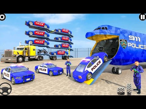 US Police Limo Car Transporter Simulator - Trailer Truck Driver 3D - Android Gameplay