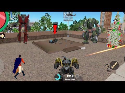 Rope Hero: Vice Town (BD 100 Assault Machine) Helicopter Destroy Car - Android Gameplay Video HD