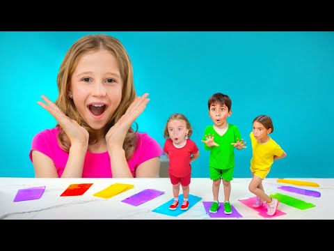 Nastya and Friends are playing a giant board game