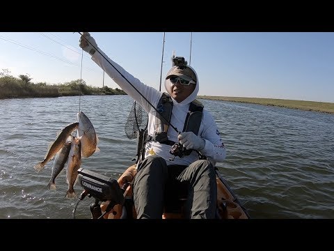 Kayak fishing Texas City, Got a great stringer