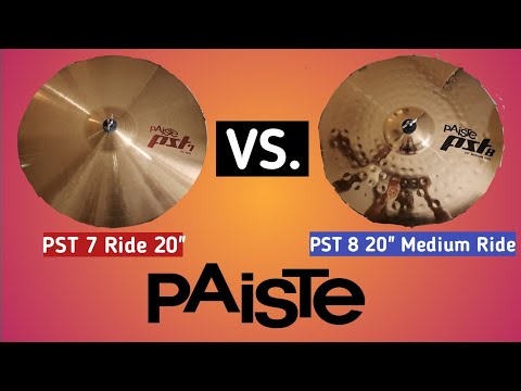 20" PST 7 Ride vs. 20" PST 8 Medium Ride (Paiste Ride Cymbal Comparison)