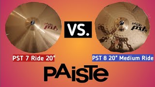 Video thumbnail for 20" PST 7 Ride vs. 20" PST 8 Medium Ride (Paiste Ride Cymbal Comparison) by Demetrius Conley