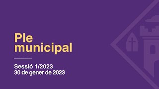 Ple municipal ordinari del mes de Gener de 2023