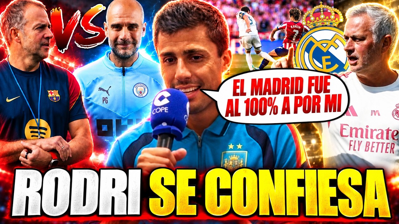 🚨RODRI: "El MADRID FUE con TODO a por MÍ" - "FLICK y PEP NO se PARECEN en NADA" ¡Se CONFIESA!