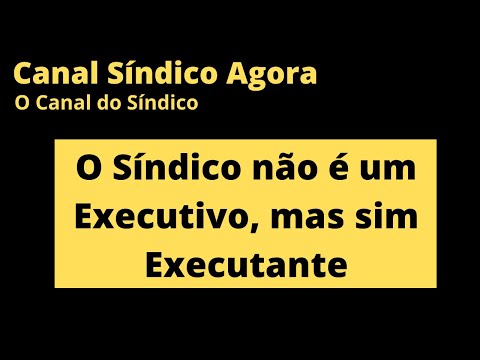 O Síndico não é Executivo, mas sim Executante