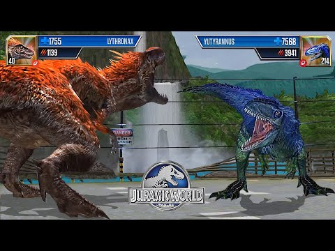LYTHRONAX VS YUTYRANNUS - JURASSIC DINOSAUR BATTLE || JURASSIC WORLD THE GAME