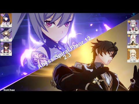 Keqing Mono Electro & Zhongli Mono Geo Spiral Abyss Floor 12 2.3 (9 Stars) F2P | Genshin Impact