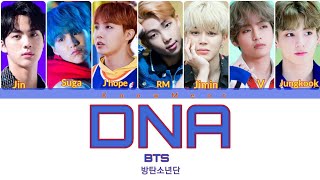 Download lagu BTS - DNA color  coded lyrics video with 한국어, Roman, English and hindi languages mp3