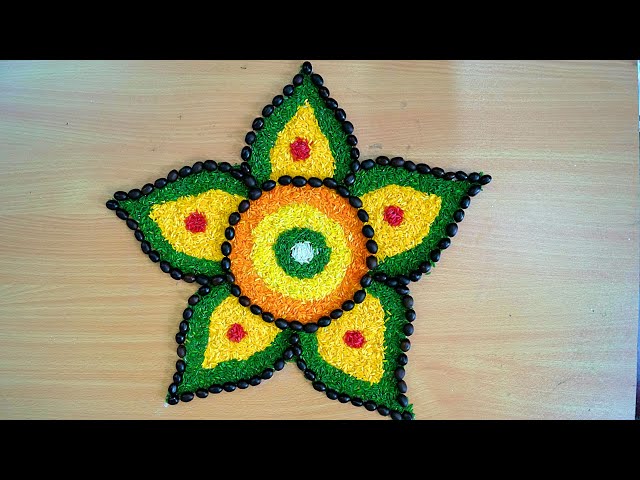 Beautiful pookalam design for onam festival by enrich minds - video 2