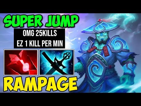 EPIC Rampage [Storm Spirit] New Update 25Min = 25Kills SUPER JUMP OVER MAP | DOTA 2 FULL GAME
